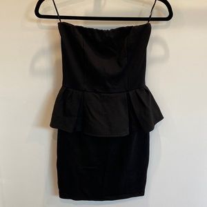 Mango black strapless dress